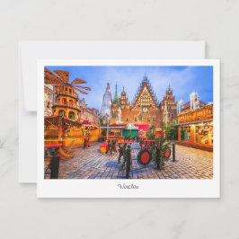 Briefkaart Worclaw night scene, Polen