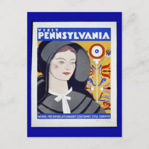 Briefkaart-WPA-Bezoek Pennsylvania Briefkaart