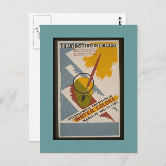 Briefkaart-WPA Chicago-AIC het Uitzenden van Water Briefkaart (Voorkant / Achterkant)