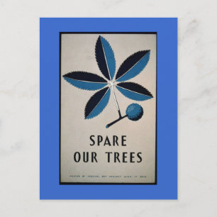 Briefkaart-WPA-sparen Onze Bomen Briefkaart
