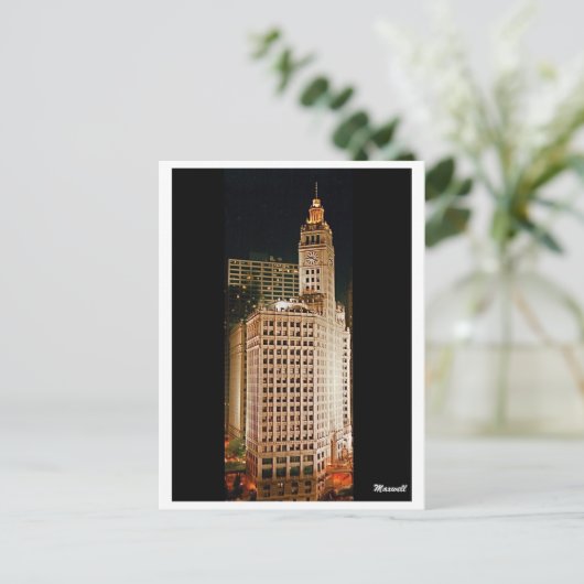 Briefkaart Wrigley Building (Staand voorkant)