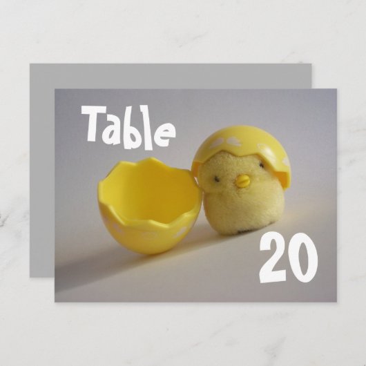 Briefkaart Yellow Chick Table Number (Voorkant / Achterkant)