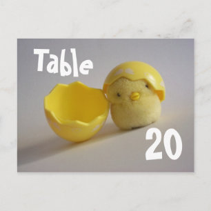 Briefkaart Yellow Chick Table Number