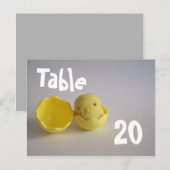 Briefkaart Yellow Chick Table Number (Voorkant / Achterkant)