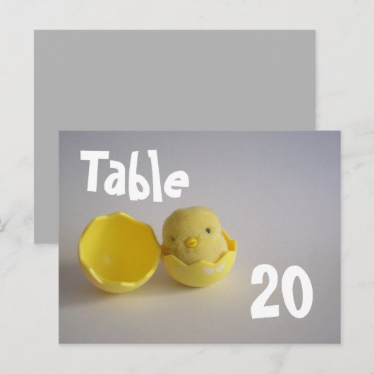Briefkaart Yellow Chick Table Number (Voorkant / Achterkant)