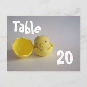 Briefkaart Yellow Chick Table Number