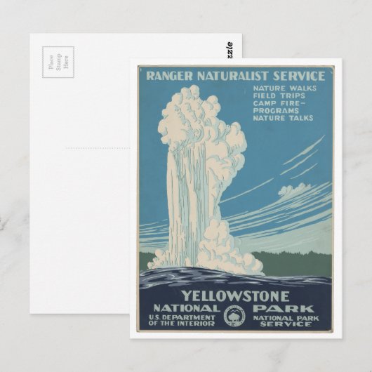  Briefkaart Yellowstone National Park (Voorkant / Achterkant)