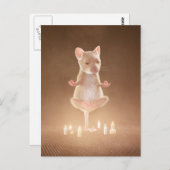 Briefkaart: "Yoga Mouse" Briefkaart (Voorkant / Achterkant)