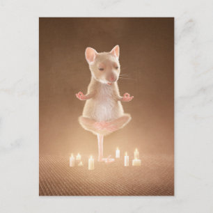 Briefkaart: "Yoga Mouse" Briefkaart