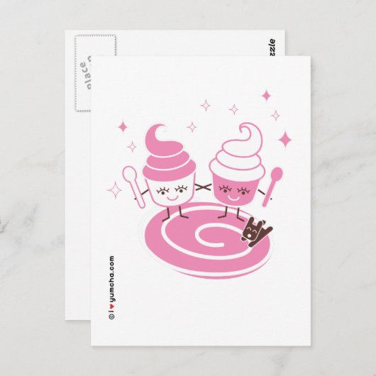 Briefkaart yoghurt zisters, bevroren (Voorkant / Achterkant)