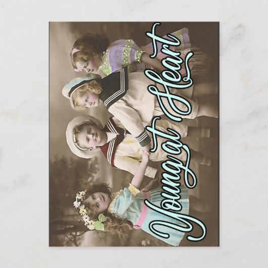 Briefkaart Young bij Heart  Kinderen die spelen (Voorkant)