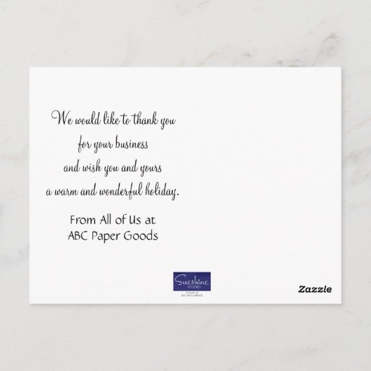 Briefkaart zakelijke Thanksgiving (Achterkant)