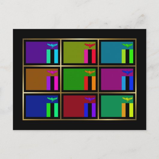 Briefkaart Zambia Multihue Flags (Voorkant)