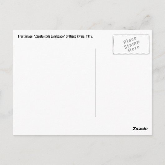 Briefkaart "Zapata-stijl Landscape" van Rivera (Achterkant)