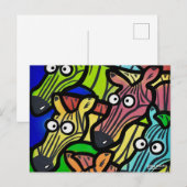 Briefkaart ZEBRAS GRAFFITI (Voorkant / Achterkant)