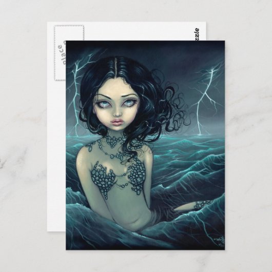 briefkaart "Zee Storm" (Voorkant / Achterkant)