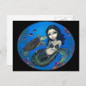 briefkaart "Zee Turtle Mermaid" (Voorkant / Achterkant)