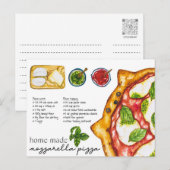 Briefkaart - Zelfgemaakte mozzarella pizza (Voorkant / Achterkant)