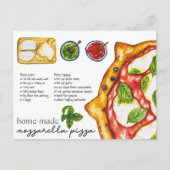 Briefkaart - Zelfgemaakte mozzarella pizza (Voorkant)