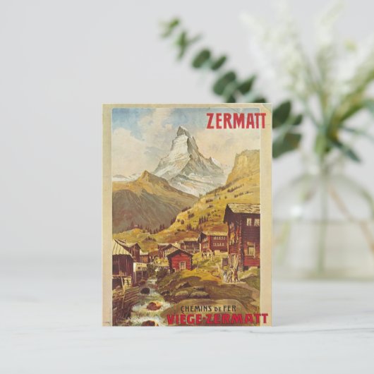 Briefkaart Zermatt Zwitserland Gornergratbahn (Staand voorkant)