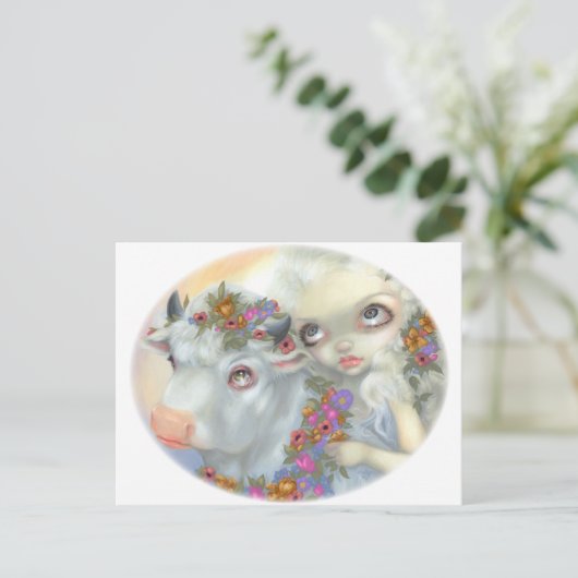 briefkaart "Zeus en Europa" (Staand voorkant)