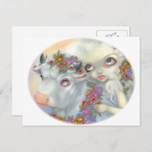 briefkaart "Zeus en Europa" (Voorkant / Achterkant)