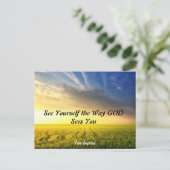 Briefkaart - Zie jezelf hoe GOD je ziet (Staand voorkant)