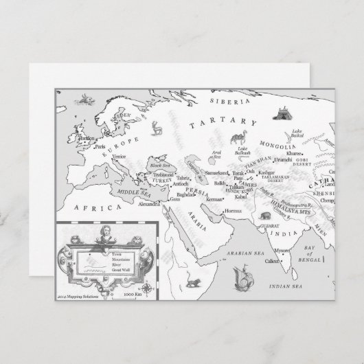 Briefkaart Zijde en Songkaart (Voorkant / Achterkant)