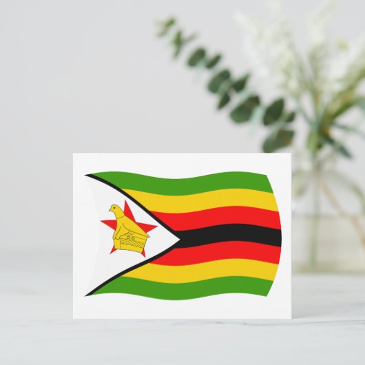 Briefkaart Zimbabwe vlag (Staand voorkant)