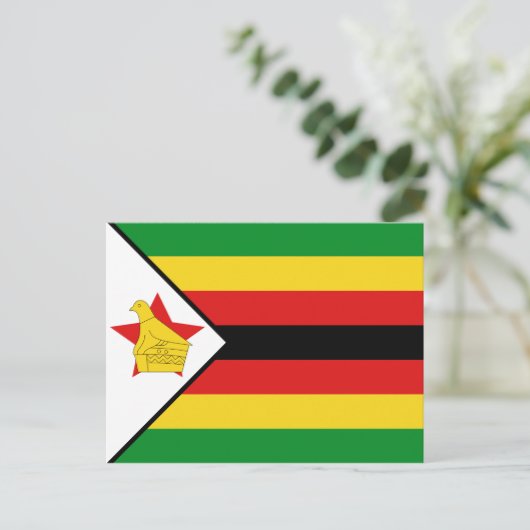 Briefkaart Zimbabwe vlag (Staand voorkant)