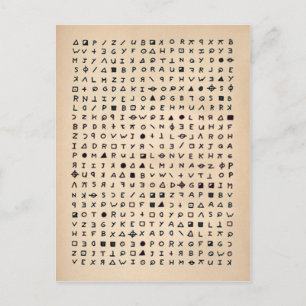 Briefkaart Zodiac Cipher