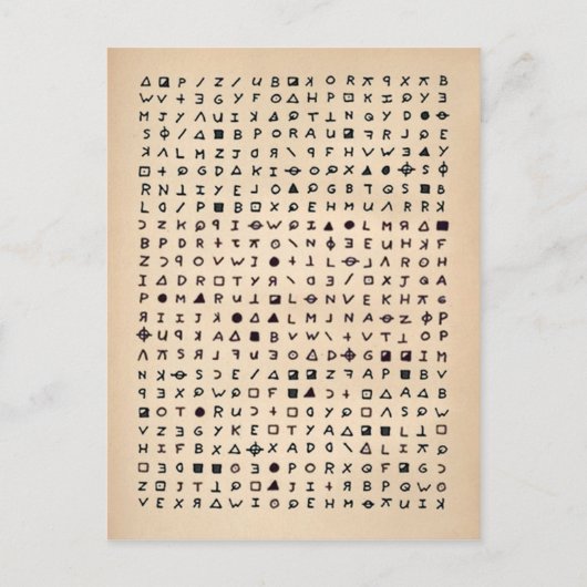  Briefkaart Zodiac Cipher (Voorkant)