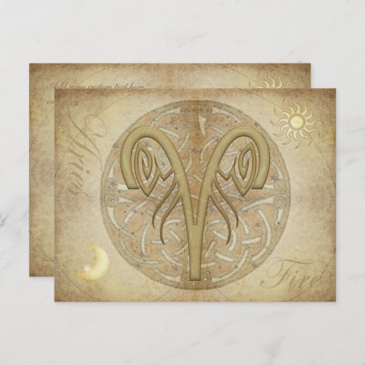 Briefkaart Zodiac Sign Aries (Voorkant / Achterkant)