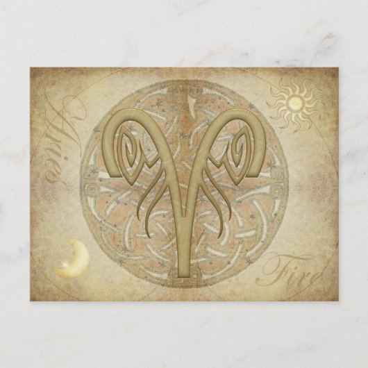 Briefkaart Zodiac Sign Aries (Voorkant)