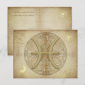 Briefkaart Zodiac Sign Pisces (Voorkant / Achterkant)