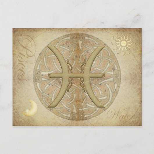 Briefkaart Zodiac Sign Pisces (Voorkant)
