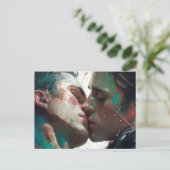 Briefkaart zoenen (Staand voorkant)