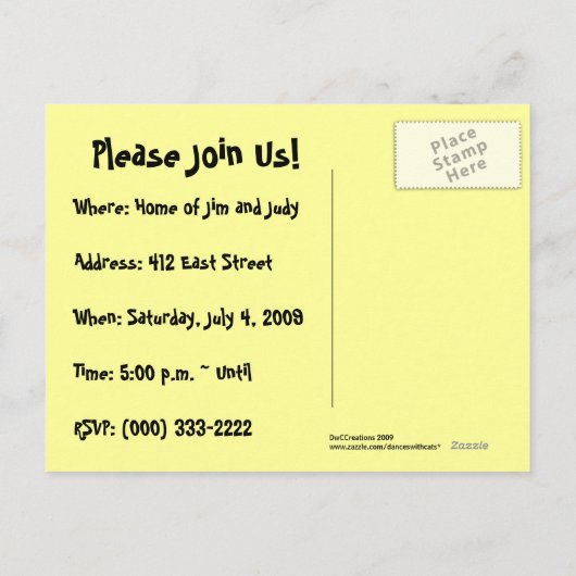 Briefkaart zomerpartij (Achterkant)