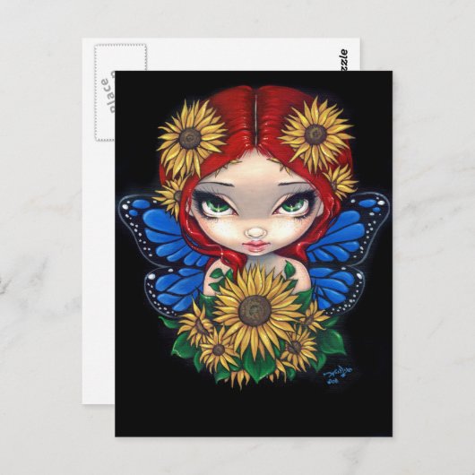 briefkaart "Zonnebloem" (Voorkant / Achterkant)