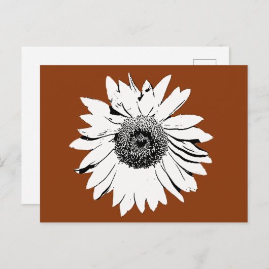 Briefkaart - Zonnebloem bloesem tot kleur (Voorkant / Achterkant)