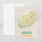 Briefkaart Zuid-Afrika-kaart (Voorkant / Achterkant)