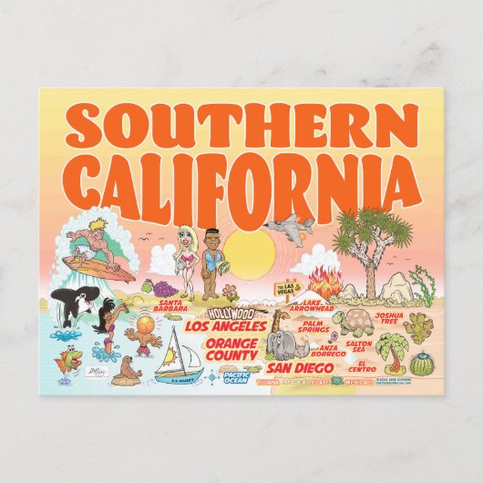 Briefkaart Zuid-Californië (Voorkant)