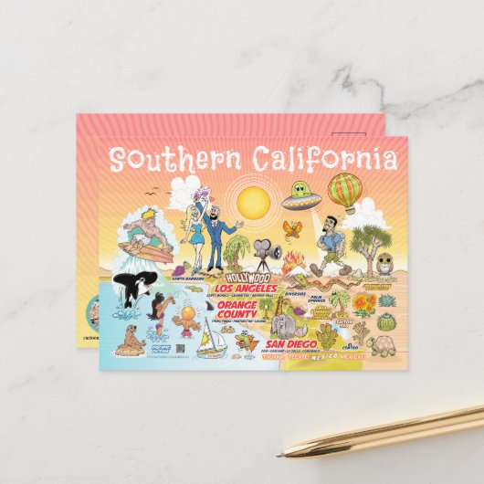 Briefkaart Zuid-Californië (Voorkant / Achterkant in situ)