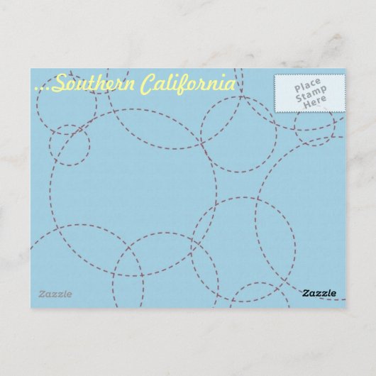 Briefkaart Zuid-Californische Groeten (Achterkant)