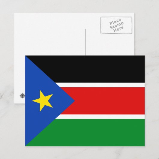 Briefkaart Zuid-Soedan-vlag (Voorkant / Achterkant)