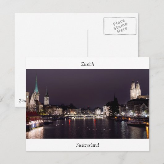 Briefkaart Zürich (Voorkant / Achterkant)