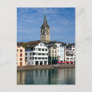 Briefkaart Zurich Clock Tower