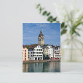 Briefkaart Zurich Clock Tower (Staand voorkant)
