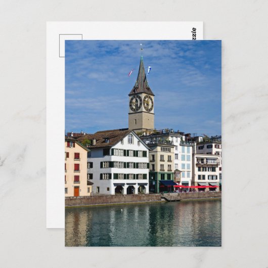 Briefkaart Zurich Clock Tower (Voorkant / Achterkant)