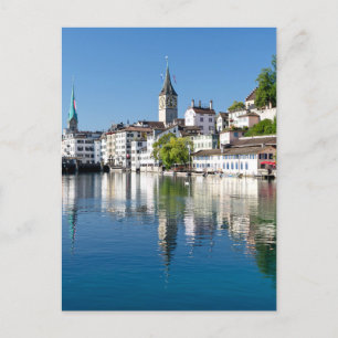 Briefkaart Zurich River Scene